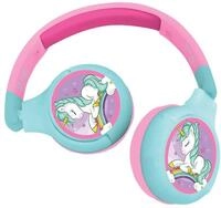Lexibook, Einhorn, 2-in-1 Bluetooth-Kopfh&ouml;rer-Stereo, drahtlos, kabelgebunden,