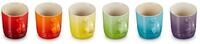 LE CREUSET 6er-Set Espressotassen aus Steinzeug, 100 ml, Regenbogen, 79114108359030