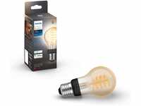 Philips Hue White Ambiance E27 Filament Lampe Einzelpack (550 lm), dimmbare LED Lampe
