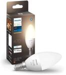 Philips Hue White E14 Kerze Einzelpack 470lm, dimmbar, warmwei&szlig;es Licht,...