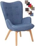 CLP Lounger Durham Mit Stoffbezug I Ohrensessel Mit Buchenholz Gestell I Loungesessel