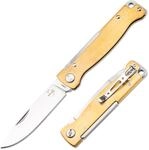 B&Ouml;KER PLUS Atlas Messer - Slipjoint EDC Klappmesser (Taschenmesser Messing) 