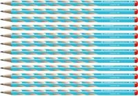 STABILO - Schmaler Dreikant-Bleistift - Rechtsh&auml;nder - EASYgraph S | blau, 12er