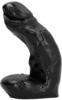 All Black Gebogen Analdildo/Analplug mit Hoden - 15 cm Länge - Schwarz