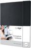 SIGEL CO141 Premium Notizbuch kariert, A4+, Hardcover, schwarz, Magnetverschluss, aus