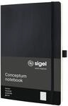 SIGEL CO310 Premium Notizbuch A4 kariert schwarz, Softcover, 194 nummerierte Seiten,