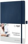 SIGEL CO317 Premium Notizbuch A4 liniert blau, Softcover, 194 nummerierte Seiten,