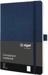 SIGEL CO327 Premium Notizbuch A5 liniert blau, Softcover, 194 nummerierte Seiten,