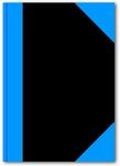 STYLEX 29104 Kladde A4, 192 Seiten liniert, schwarz mit blauen Ecken