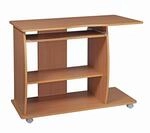 Wohnling Computertisch GRASSE rollbar Buche 90 x 71 x 50 cm mit Tastaturauszug,