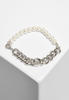 Urban Classics Pearl Flat Chain Bracelet, silver, L/XL