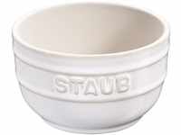 STAUB Keramik Dessertschale Auflaufform Förmchen, rund, 2er Set Elfenbeinweiß 9 cm