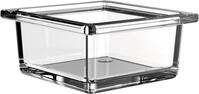Emco Liaison Glasschale quadratisch f&uuml;r Reling, Kristallglas klar, flach, Chrom