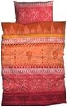 Casatex Bettw&auml;sche Indi Satin orange-rot Gr&ouml;&szlig;e 1x 155x220 cm + 1x 80x80 cm