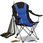 Relaxdays Campingstuhl faltbar, gepolsterte Lehne verstellbar, Anglerstuhl klappbar,