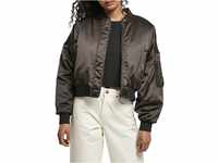 Urban Classics Damen Ladies Short Oversized Satin Bomber Jacket Jacke, Black, XL