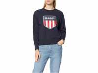 GANT Damen D1 Retro Shield C-Neck Sweat Sweatshirt, Evening Blue, M