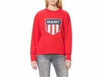 GANT Damen D1 Retro Shield C-Neck Sweat Sweatshirt, Bright RED, L