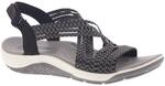 Skechers 163052 Damen Sandalen, Schwarz (Black & Grey Gore Blk), 40 EU