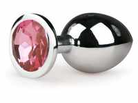 EasyToys Anal Collection - Silber Analplug mit Rosa Diamant - 8,4 cm - Medium -