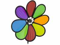 Relaxdays Windrad Blume, Gartenwindrad für Kinder & Erwachsene, Balkon & Garten,