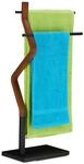 Relaxdays Handtuchhalter stehend, Handtuchst&auml;nder, 2 Stangen, f&uuml;r Hand- &