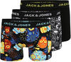 JACK & JONES Herren Jacjames Trunks 3 Pack Noos Boxershorts, Black/Detail:black -