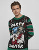 Urban Classics Unisex TB3837-Savior Christmas Sweater Sweatshirts, Black/x-masgreen,