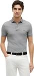 Tommy Hilfiger Herren Poloshirt Kurzarm 1985 Slim Fit, Grau (Medium Grey Heather), XL