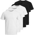 JACK & JONES 5er Pack Herren Shirts T-Shirt JJENOA Tee SS Crew Neck