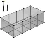 SONGMICS Freigehege mit Bodenplatten, Laufstall, 140 x 70 x 45 cm