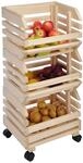 Haushalt International Obsthorde mit Rollen, Holz, Stapelkiste, Kartoffelkiste