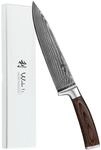 Wakoli EDIB Damast-Kochmesser 20 cm mit VG10-Kern und Pakkaholzgriff