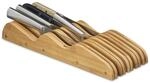 Relaxdays Messerblock Schublade, ohne Messer, liegend, Bambus, natur | f&uuml;r 9 Messer,