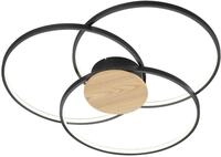 Trio Leuchten LED Deckenleuchte Sedona 673210332, Metall Schwarz matt/holzoptik,