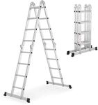 Juskys Leiter Aluminium 4x4 Stufen &ndash; Klappleiter 4-teilig bis 150 kg,