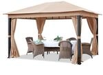 TOOLPORT Gartenpavillon 3x4 m ALU Premium ca 220g/m&sup2; Dachplane wasserdicht...