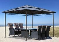 QUICK STAR Metall Garten Hardtop Pavillon 3x3m | Wasserdicht Winterfest Stabil | aus