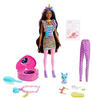Barbie GXV95 - Color Reveal Fantasy Fashion Einhorn Puppe & Haustier, mit Aufkleber