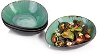 S&auml;nger Salatschalen Set Palm Beach aus Steingut, Salat Teller-Set | f&uuml;r 4...
