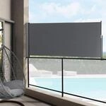 pro.tec Seitenmarkise ausziehbar Mulhac&eacute;n Balkon Sichtschutz 140 x 300 cm...