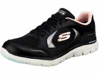 Skechers Damen Flex Appeal 4.0 True Clarity Sneaker, Black Leather Pu Mesh Lt...