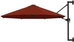 vidaXL Sonnenschirm Wandmontage mit Metallmast Wandschirm Ampelschirm Balkonschirm