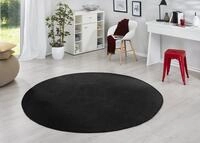 Hanse Home Teppich Fancy Rund &ndash; Wohnzimmerteppich einfarbig Modern Velours Teppich