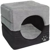 Dehner Katzen- und Hundeh&ouml;hle Luca 2in1, ca. 40 x 40 x 40 cm, Polyester, grau