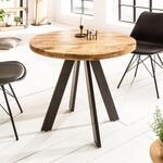invicta INTERIOR Esstisch Iron Craft 80cm - schwarz Natur - Mangoholz |...