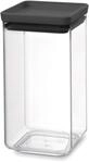 Brabantia Vorratsdose, Silikon Kunststoff, Dunk Grau, 1.6L