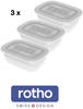 Rotho Freeze 3er-Set Gefrierdosen 1l mit Deckel, Kunststoff (PP) BPA-frei,