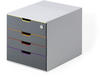 Durable Schubladenbox abschließbar (Varicolor 4 Safe) 4 Fächer, mit Etiketten zur