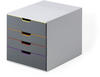 Durable Schubladenbox A4 (Varicolor) 4 Fächer, mit Etiketten zur Beschriftung,